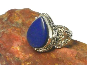 Blaue Träne Lapislazuli Sterlingsilber 925 Edelsteinring - Bild 1 von 5