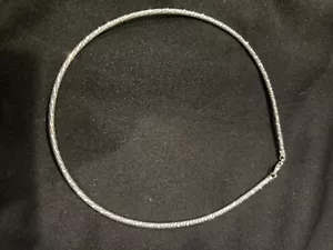Milor Italy 925 Sterling Silver Diamond-Cut Rounded Omega Necklace 16" 3mm - Picture 1 of 6
