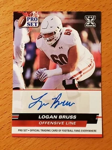 2022 Leaf Pro Set Autographs Red Logan Bruss Wisconsin LA Rams Rookie - Picture 1 of 2