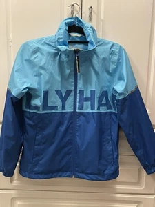 HELLY HANSEN YOUTH BOYS RAIN JACKET SIZE 152/12 WINDBREAKER LOGO ZIP UP BLUE - Picture 1 of 9