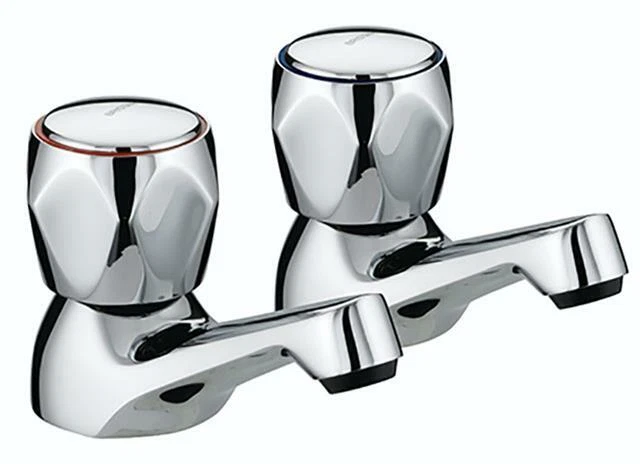 Bristan VAC 1/2 C MT Club Traditional Basin Taps Chrome Pair With Metal Heads