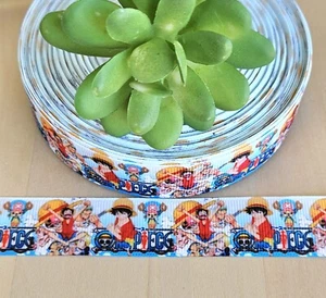 7/8" (1 YD) One Piece Grosgrain Ribbon Monkey D. Luffy Tony Tony Chopper Zoro - Picture 1 of 1