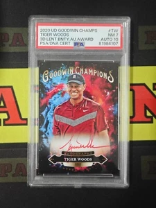 2020 Upper Deck Goodwin Champions Bonus Award Red Auto Tiger Woods PSA 7 - Picture 1 of 2