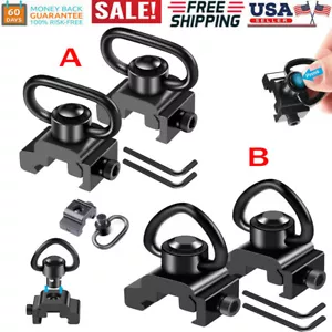 Quick Release Detach QD Sling Swivel Mount Attachment Fit 20mm Picatinny Rail US - Picture 1 of 14