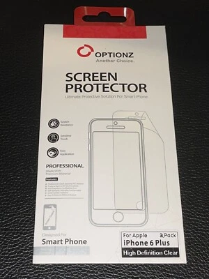 Paquete de 2 protectores de pantalla para iPhone 6 Plus, paño de limpieza, eliminación de polvo St- HD transparente Foto 1 de 4