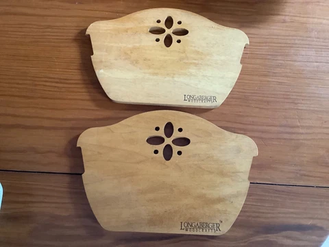 Longaberger Woodcrafts Bread Cracker Basket Wood Dividers 2ea. Brown #50008 Cover