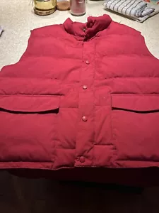 Vintage Cabelas Goose Down Puffer Vest Fleece Lined Mens XL Red Outdoor MINT - Picture 1 of 7