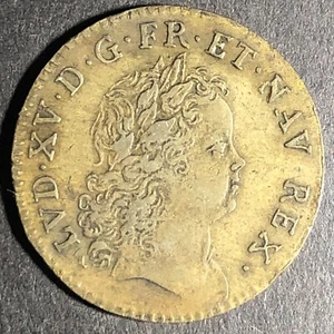 Louis XV Jeton "LUD XV D G FR ET NAV RE" Gaming Counter Token "1723" 27mm - Picture 1 of 3