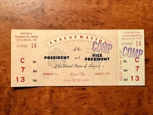 Eisenhower 1957/Nixon inauguración presidencial ~ boleto completo - Imagen 1 de 2