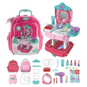 Busy Box Toy Makeup Vanity- Pretend Salon Set - 30 Pieces - Kids Age 3-5 - Picture 1 of 5