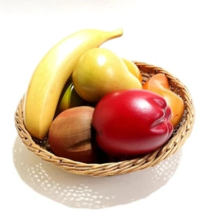 Faux Wood Fruit 7 Pieces Bosporus Realistic Farm Country MCM Display - Picture 1 of 4