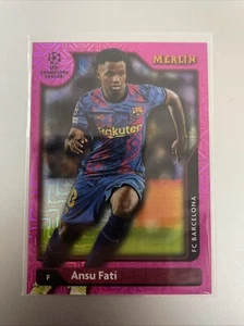 Ansu Fati #36 Pink Mojo Rifrattore /275 Topps Merlin Cromo 2021/22 Barca SP RC - Foto 1 di 2