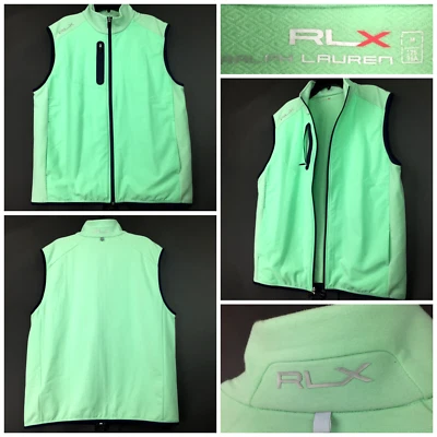 Chaleco polar Ralph Lauren RLX Active para mujer mediano (40 pulgadas busto) verde menta con cremallera Foto 1 de 4