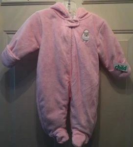 “CHILD OF MINE" Infant Girl's Pink Winter Fleece Snow Suit - Sz 0-3 MO. NWT - Picture 1 of 6