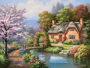 Spring Creek Cottage von Sung Kim - SunsOut 500-teiliges Puzzle - NEU - Bild 1 von 1