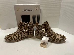 Lily and Dan Girls Leopard Print Boots - Size 6 New - Picture 1 of 6
