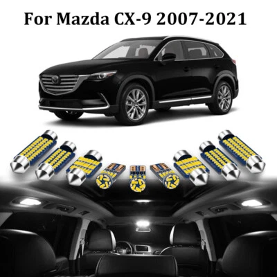 11x White LED Interior Lighting Bulbs Package Kit For Mazda CX9 CX-9 2007-2021 Foto 1 de 4