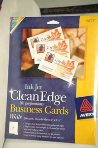 Avery Clean Edge Business Cards Inkjet White 8871  	 072782088712 - Picture 1 of 2