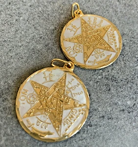 TETRAGRAMMATON Esoteric Protection Amulet Pendent Evil Eye Talisman White Large - Picture 1 of 3