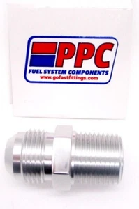 04 an male flare to 1/4" npt straight adaptr SimChrome show polished silver Alum - Picture 1 of 1