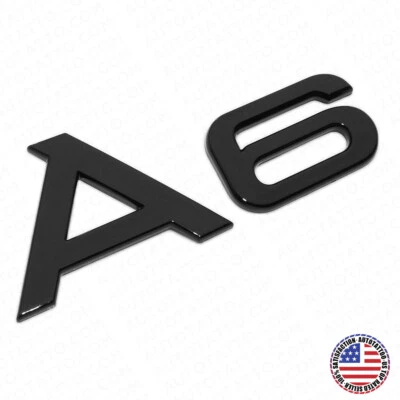 Audi A6 Gloss Black Rear Letter Tail Badge Trunk Nameplate Emblem Badge Sport - Image 1 of 4