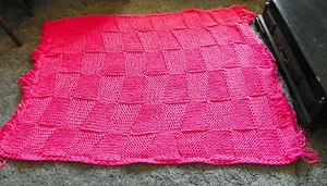 Manta afgana tejida rosa 48 x 65 - Imagen 1 de 2