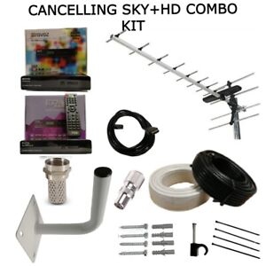CANCELLING SKY HD COMBO KIT FREE TO AIR FULL HD BOX SAORVIEW AERIAL UK IRISH TV