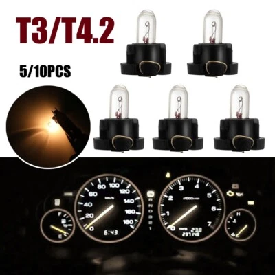 5/10Pcs Universal T3 T4.2 Neo Wedge Car Dash A/C Control Switch Light Bulb - Image 1 of 4