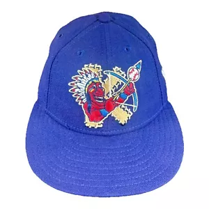 Vintage Kinston Indians MiLB Baseball Hat New Era Size 7 1/8 Low Profile Blue - Picture 1 of 10
