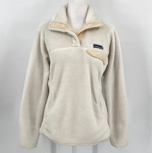 VTG Patagonia Snap-T Fleece Pullover Womens Size Medium Ivory Jacket Outdoors - Picture 1 of 18