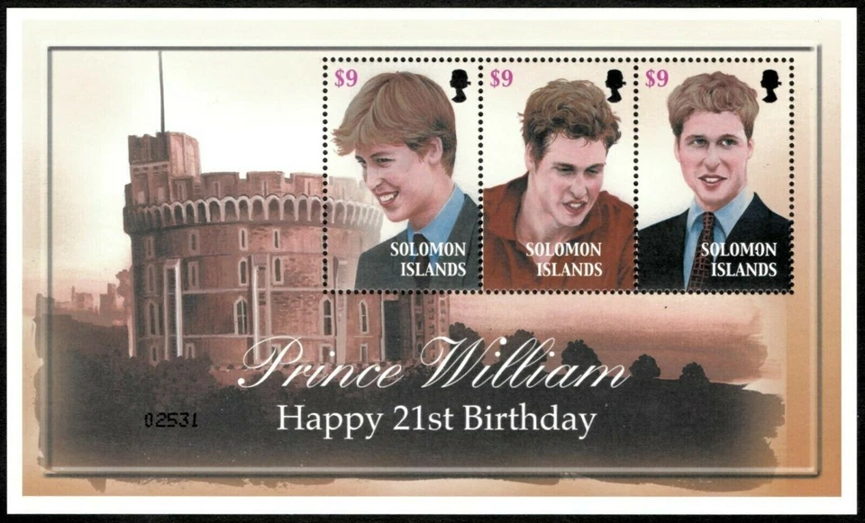 Solomon Islands 2003 - Prince William 21st Birthday - Sheetlet - MNH — 第 1/1 张图片
