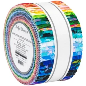Jelly Roll - Artful Blooms Robert Kaufman Roll-Ups Cotton Fabric Precuts M523.47 - Picture 1 of 2