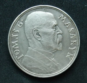 Medalla Checoslovaquia Tomas Masaryk 1935. Grande 60 mm, 0,987 plata raro - Imagen 1 de 3
