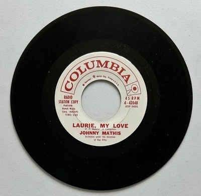 Jonny Mathis - Laure, My Love - 7" Vinyl Single - Radio Station Copy - Image 1 of 2