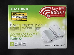 TP-Link AV500 WIFI Powerline Extender TL-WPA4220 Zestaw 300mbps Internet Boost - Zdjęcie 1 z 4
