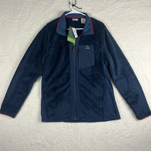 LL Bean Mens Large Tall Mountain Hybrid Windproof Fleece Navy NWT 509076 - Picture 1 of 8