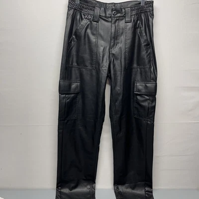 Pantalones cargo American Eagle veganos de imitación de cuero elásticos negros para mujer talla 8 Foto 1 de 4