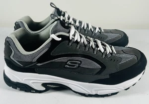 Skechers Stamina Cutback Mens 14 Wide Shoes Gray Black 51286EW Walking - Picture 1 of 11