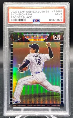 Shohei Ohtani 2023 Leaf Web Exclusives Pro Set Preto JAPÃO 14/49 PSA 9 Estado perfeito - Imagem 1 de 3