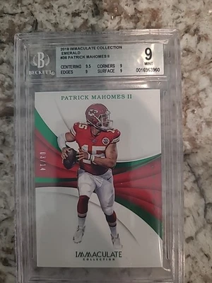 2018-19 Panini Immaculate Collection Emerald Patrick Mahomes II - Image 1 of 2