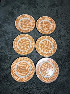 Golden Rabbit Set Of 6 Malibu do orange tasting metal dishes Nancy Green Design  - Bild 1 von 9