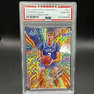 PSA 10 COOPER FLAGG 2024-25 Bowman University Chrome #FL1 Flash Refractor Rookie - Picture 1 of 4