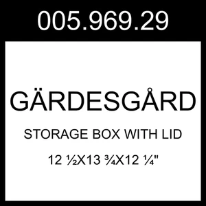 IKEA GÄRDESGÅRD Scatola Portaoggetti con Coperchio Naturale 12 1/2x13 3/4x12 1/4" 005.969.29 - Foto 1 di 1