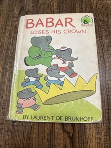 Babar Loses His Crown By Laurent De Brunhoff 1967 Hard Cover  - Foto 1 di 15