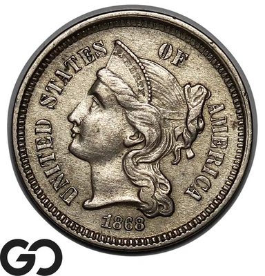 1868 Three Cent Nickel, XF - Image 1 of 3
