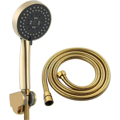 Duschkopf Gold 1 Stück Handbrause Set mit 5 Sprühmodi Wasserlaufdruck - Bild 1 von 4