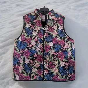 NEU - Stella Parker gesteppte tropische Damen-Oberbekleidung Weste mit Blumenmuster Größe Large  - Bild 1 von 7