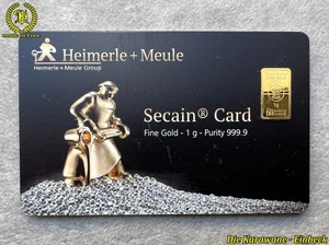 Heimerle + Meule 1 Gramm Goldbarren 999,9 Feingold Secain-Card - Bild 1 von 5