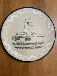 Louisville Stoneware 10” Gingerbread Men Recipe Plate Platter Holiday Christmas - Picture 1 of 4