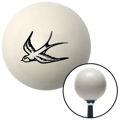 Black Swallow Ivory Shift Knob w/ M16x1.5 Insert Shifter Auto Manual Custom - Image 1 of 4